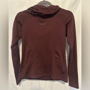 Nike Pro Hyperwarm Women's‎ Hooded Training Running Top Center Swoosh Sz Small